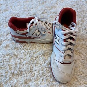 New Balance 550 White and Red Sneakers